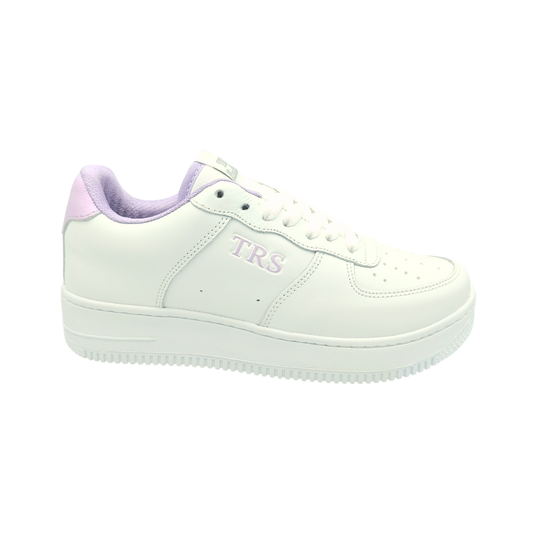 Tenis de piel Trs Sneakers 7243 Blanco Lila para Mujer - lateral