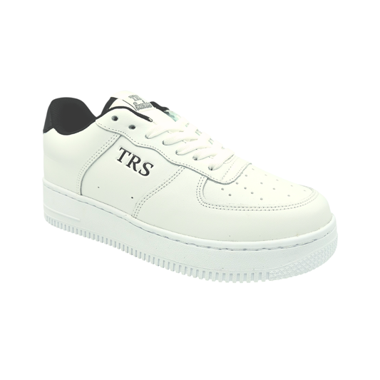 Tenis de piel Trs Sneakers 7243 Blanco Negro para Hombre - tres cuartos