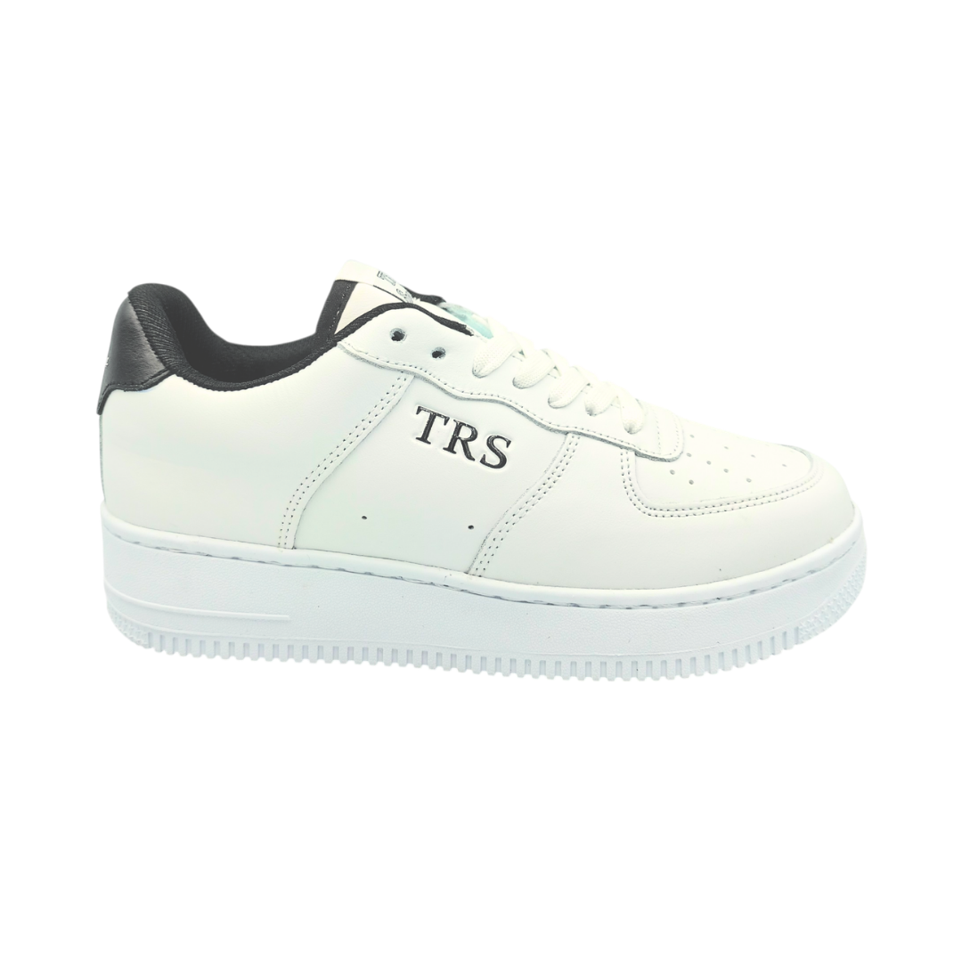 Tenis de piel Trs Sneakers 7243 Blanco Negro para Hombre - lateral