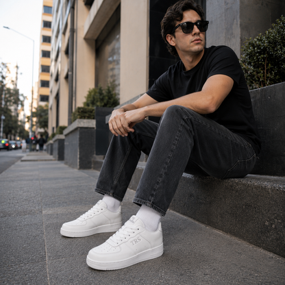 Tenis de piel Trs Sneakers 7243 Blanco Total para Hombre - estilo de vida
