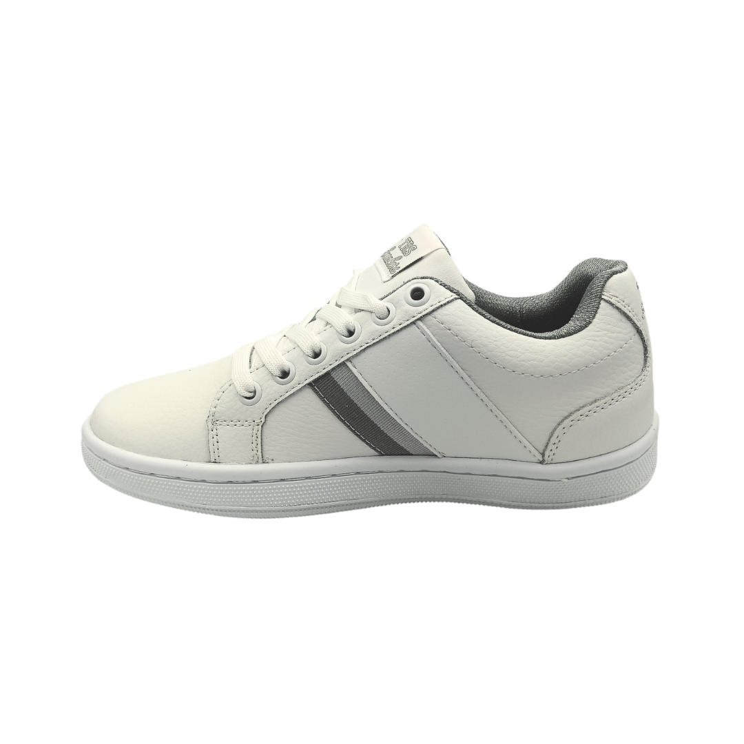 Tenis de piel Trs Sneakers 7300 Blanco Gris para Hombre - lateral izquierdo