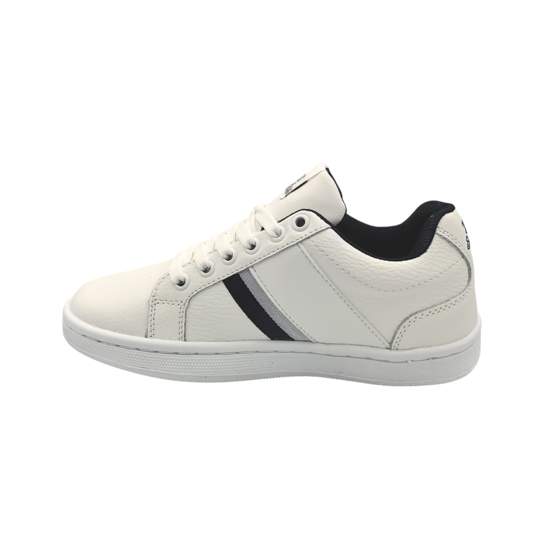 Tenis de piel Trs Sneakers 7300 Blanco Marino para Hombre - lateral izquierdo