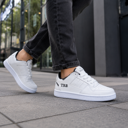 Tenis de piel Trs Sneakers 7373 Blanco Negro para Hombre - estilo de vida