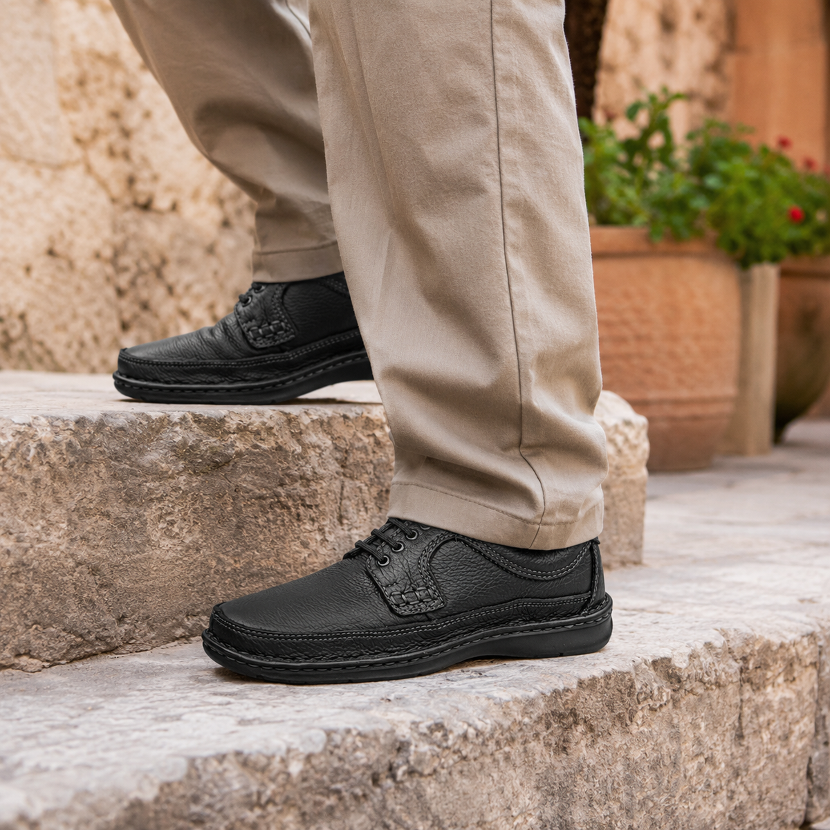Zapato Confort de piel Vandana 311 Dakota Negro para Hombre - estilo de vida