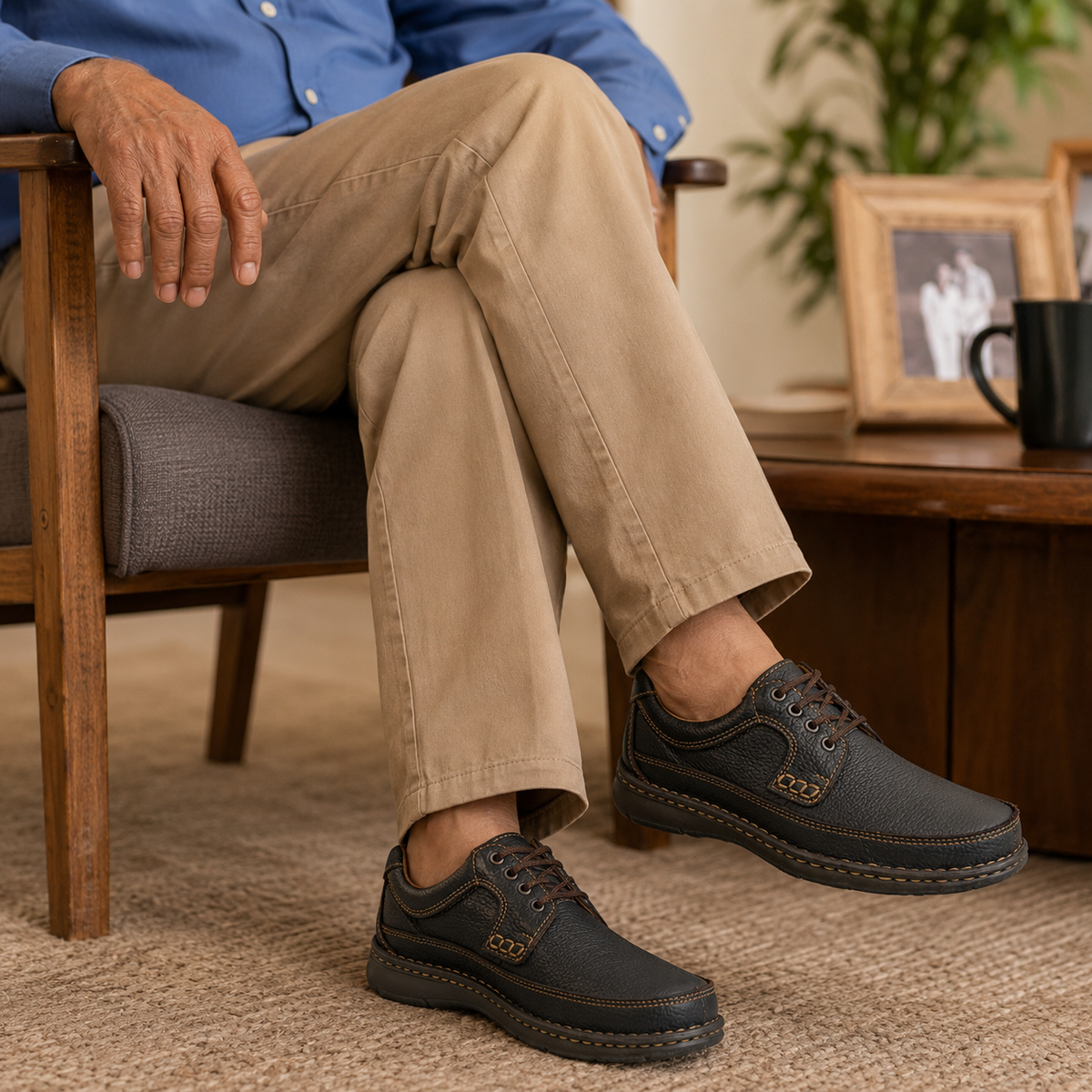 Zapato Confort de piel Vandana 311 Grisly Moka para Hombre - estilo de vida