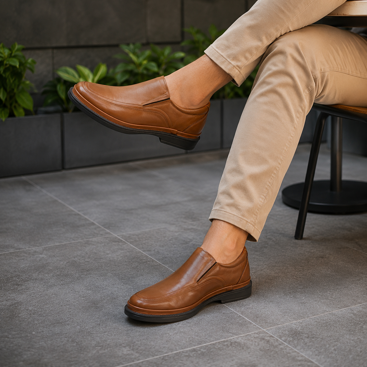 Zapato de piel Leugim Confort 36100 Napa Miel para Hombre - estilo de vida