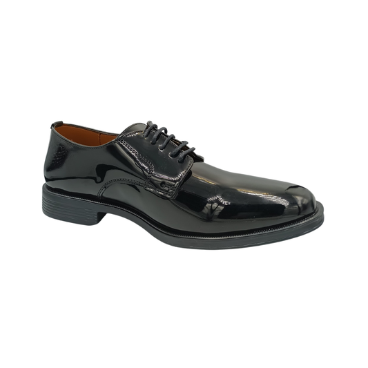 Zapato de vestir de piel Oxford Leugim Elegance 100 charol negro para hombre - tres cuartos