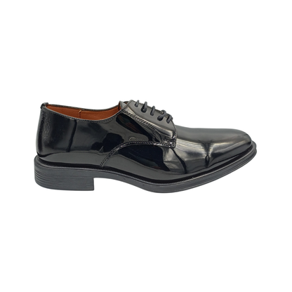 Zapato de vestir de piel Oxford Leugim Elegance 100 charol negro para hombre - lateral derecho